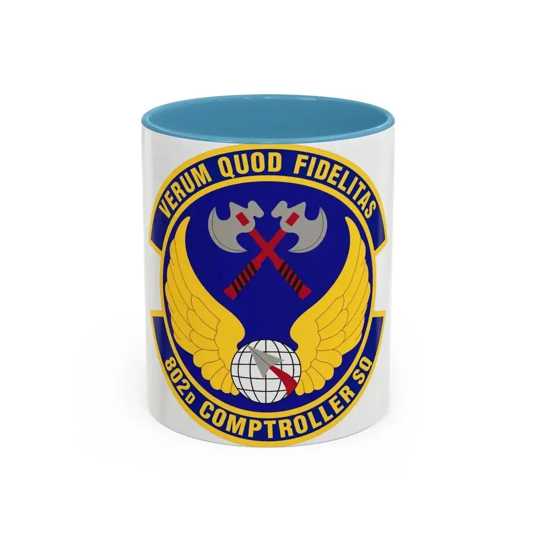802d Comptroller Squadron (U.S. Air Force) Accent Coffee Mug 11oz Light Blue - Go Mug Yourself