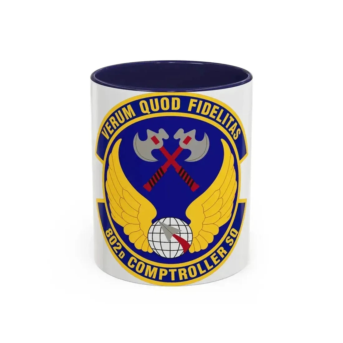 802d Comptroller Squadron (U.S. Air Force) Accent Coffee Mug 11oz Navy - Go Mug Yourself