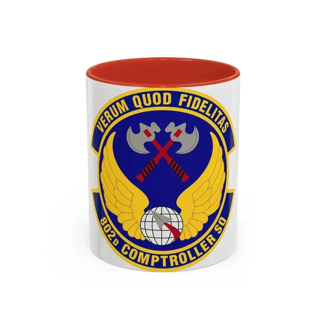 802d Comptroller Squadron (U.S. Air Force) Accent Coffee Mug 11oz Red - Go Mug Yourself