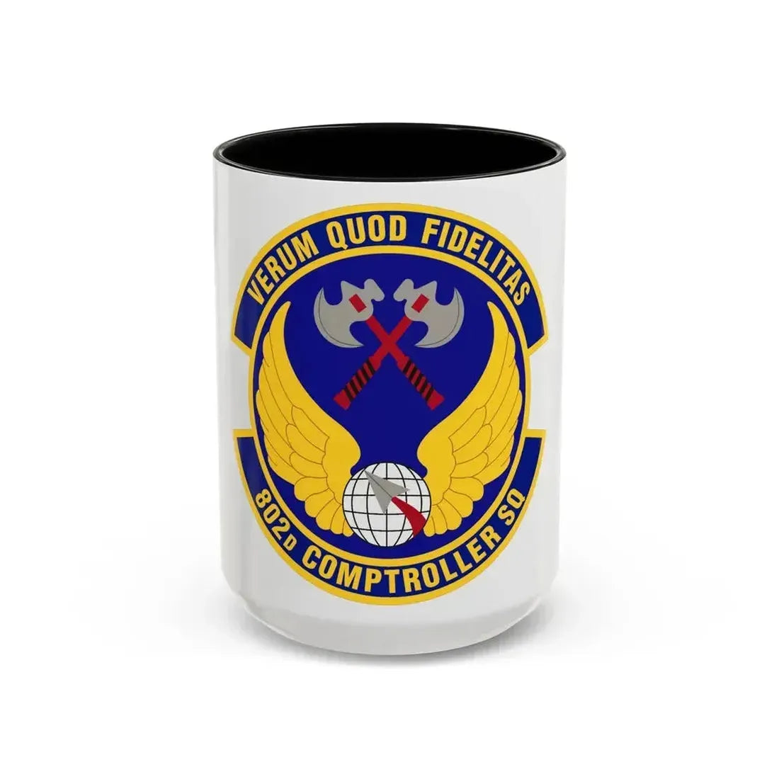 802d Comptroller Squadron (U.S. Air Force) Accent Coffee Mug 15oz Black - Go Mug Yourself