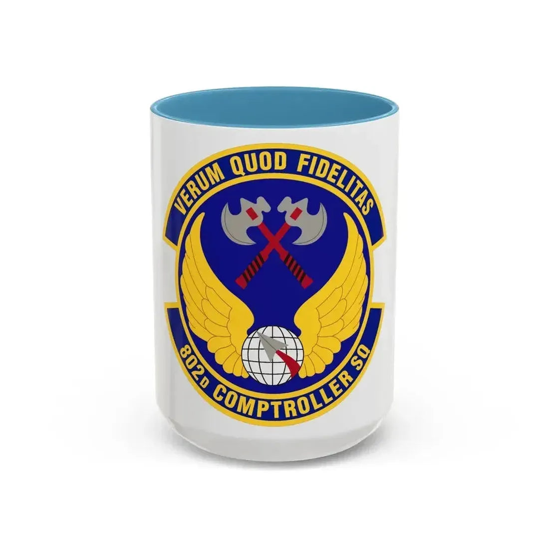 802d Comptroller Squadron (U.S. Air Force) Accent Coffee Mug 15oz Light Blue - Go Mug Yourself