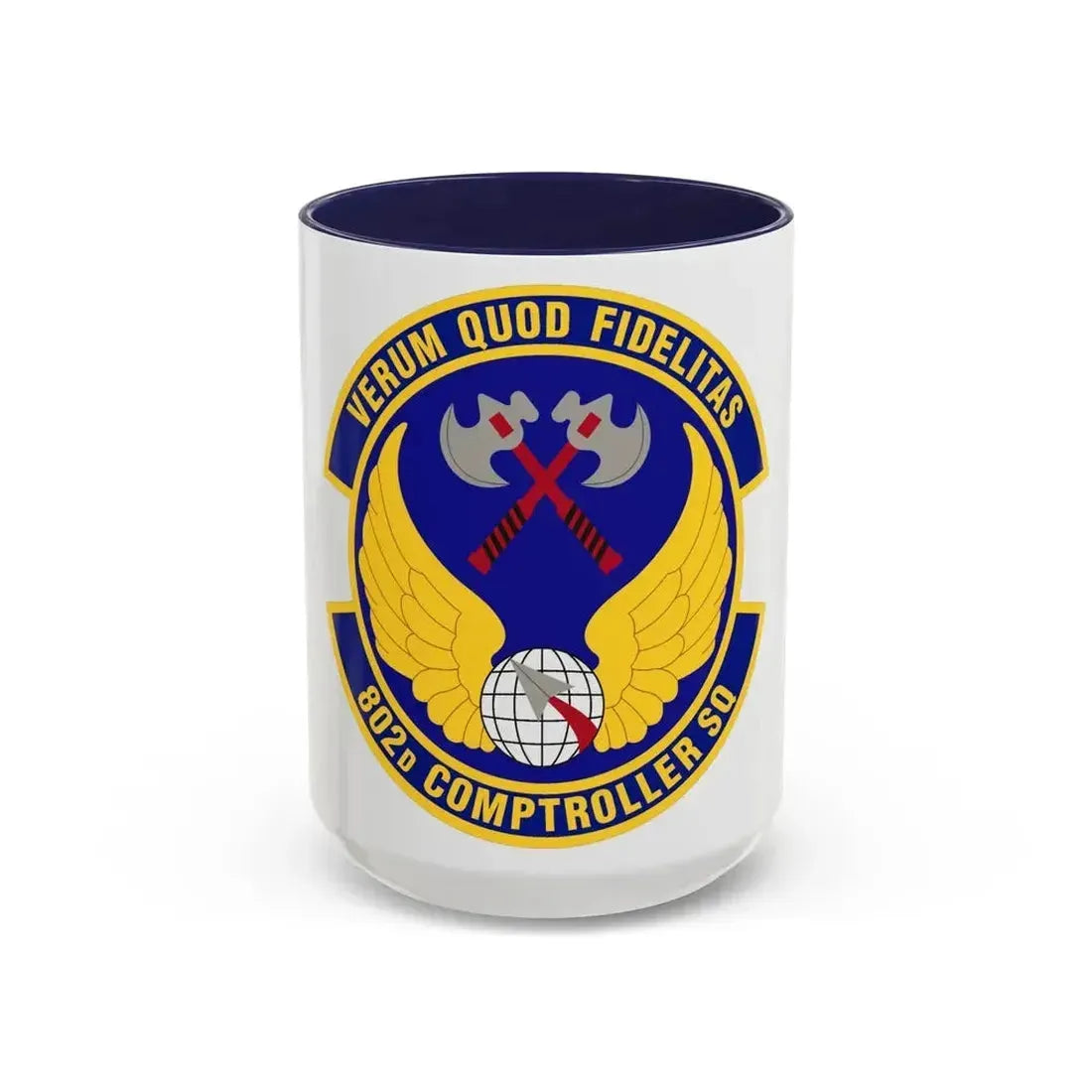 802d Comptroller Squadron (U.S. Air Force) Accent Coffee Mug 15oz Navy - Go Mug Yourself