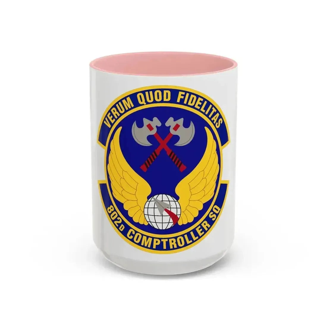 802d Comptroller Squadron (U.S. Air Force) Accent Coffee Mug 15oz Pink - Go Mug Yourself