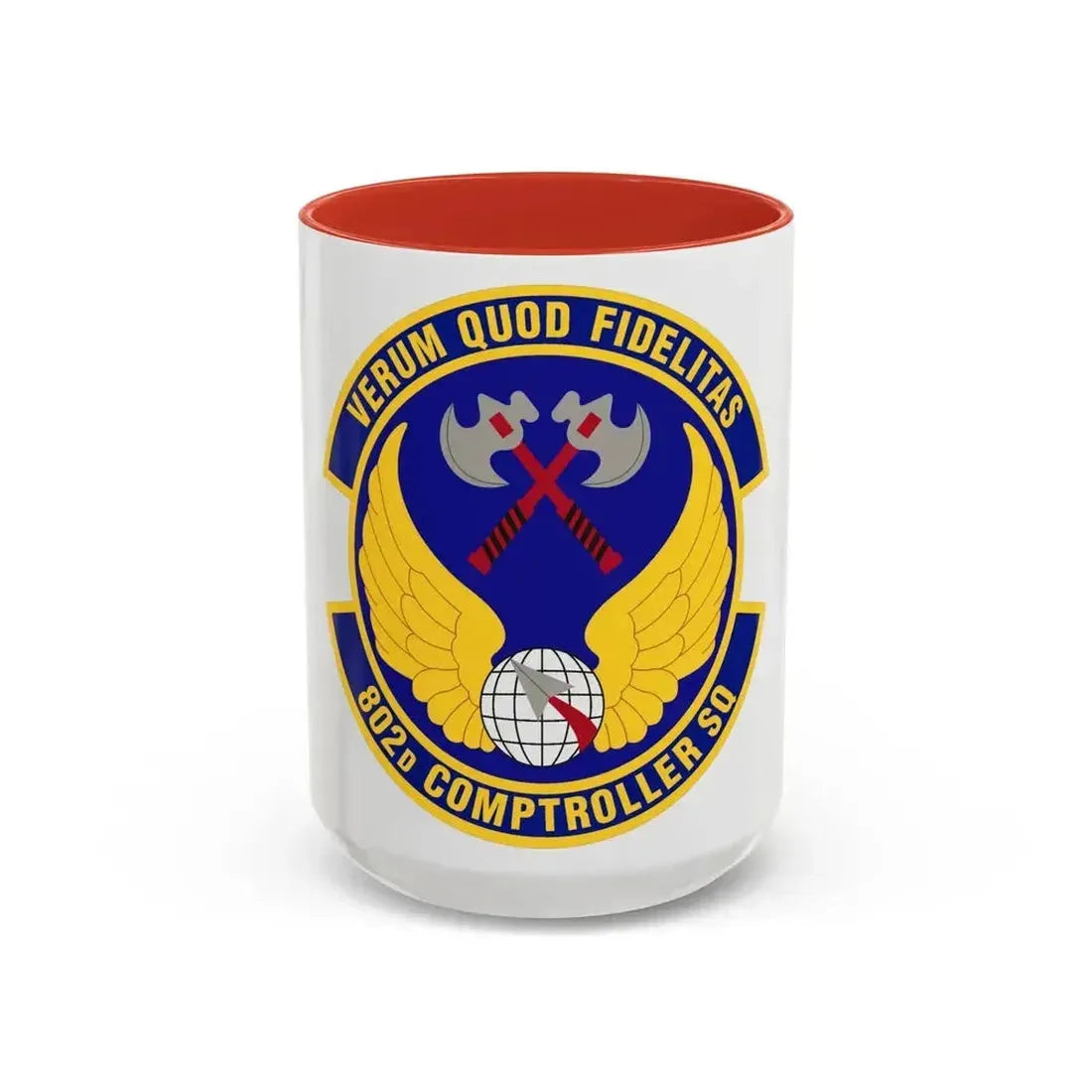 802d Comptroller Squadron (U.S. Air Force) Accent Coffee Mug 15oz Red - Go Mug Yourself