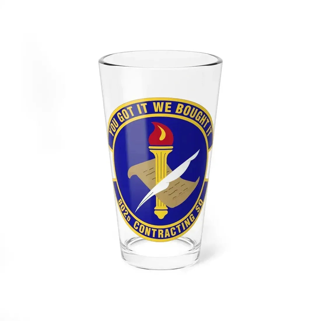 802d Contracting Squadron (U.S. Air Force) Pint Glass 16oz 16oz - Go Mug Yourself
