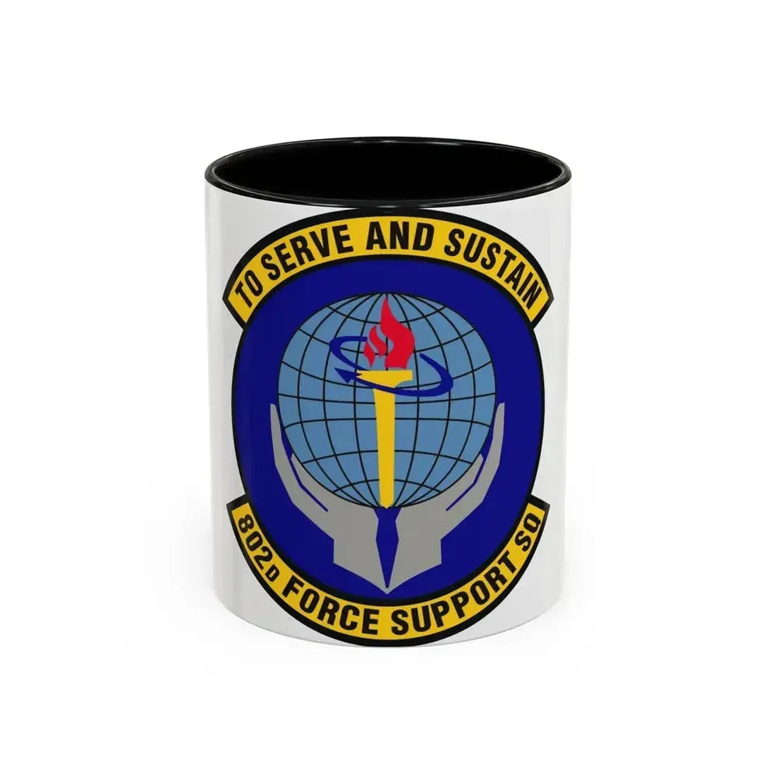 802d Force Support Squadron (U.S. Air Force) Accent Coffee Mug 11oz Black - Go Mug Yourself