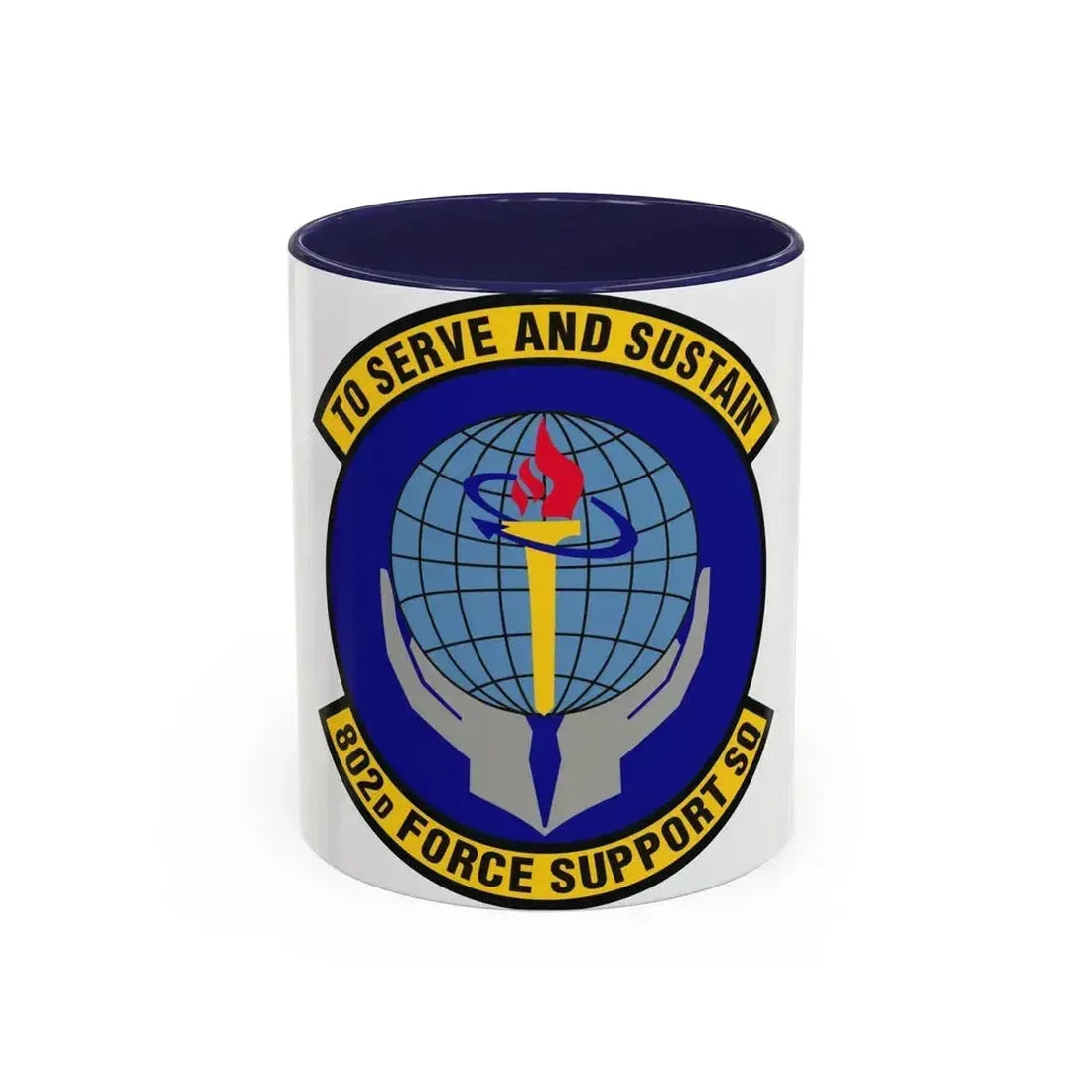 802d Force Support Squadron (U.S. Air Force) Accent Coffee Mug 11oz Navy - Go Mug Yourself