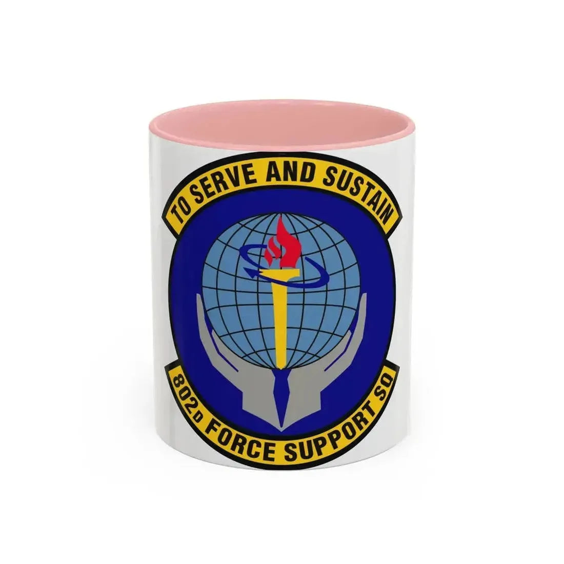 802d Force Support Squadron (U.S. Air Force) Accent Coffee Mug 11oz Pink - Go Mug Yourself