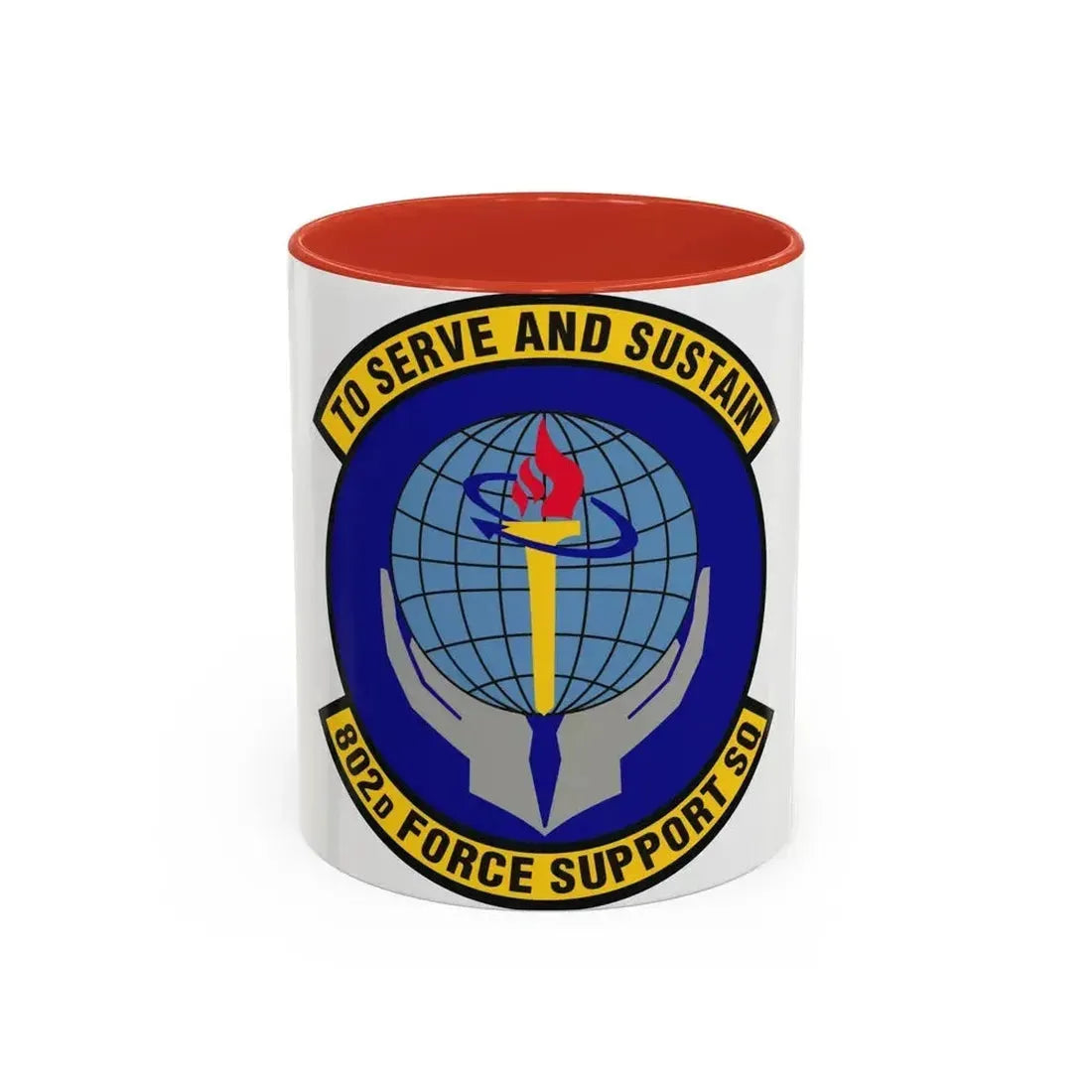 802d Force Support Squadron (U.S. Air Force) Accent Coffee Mug 11oz Red - Go Mug Yourself