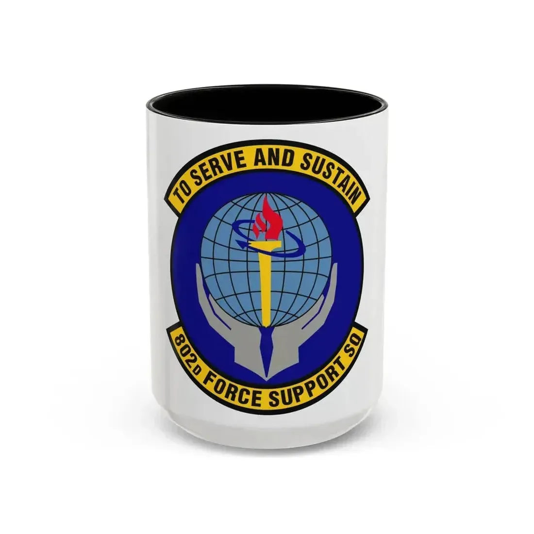 802d Force Support Squadron (U.S. Air Force) Accent Coffee Mug 15oz Black - Go Mug Yourself