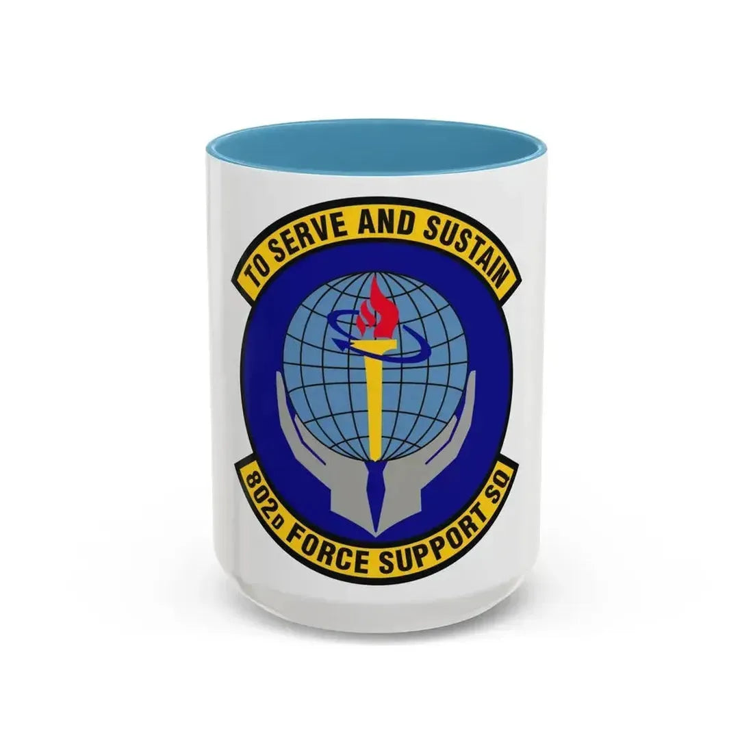 802d Force Support Squadron (U.S. Air Force) Accent Coffee Mug 15oz Light Blue - Go Mug Yourself