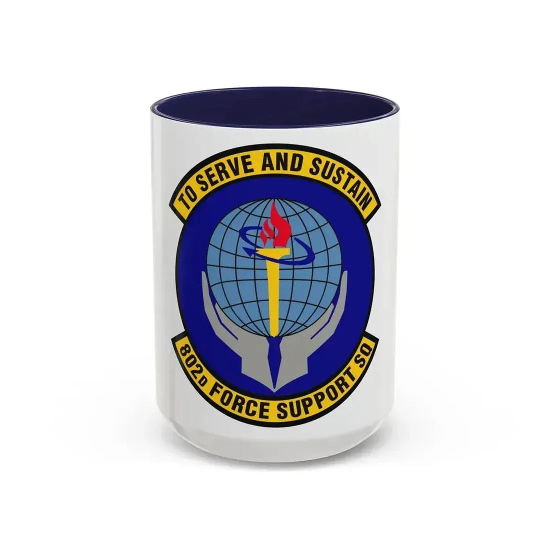 802d Force Support Squadron (U.S. Air Force) Accent Coffee Mug 15oz Navy - Go Mug Yourself