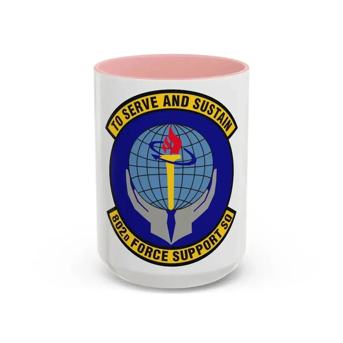 802d Force Support Squadron (U.S. Air Force) Accent Coffee Mug 15oz Pink - Go Mug Yourself