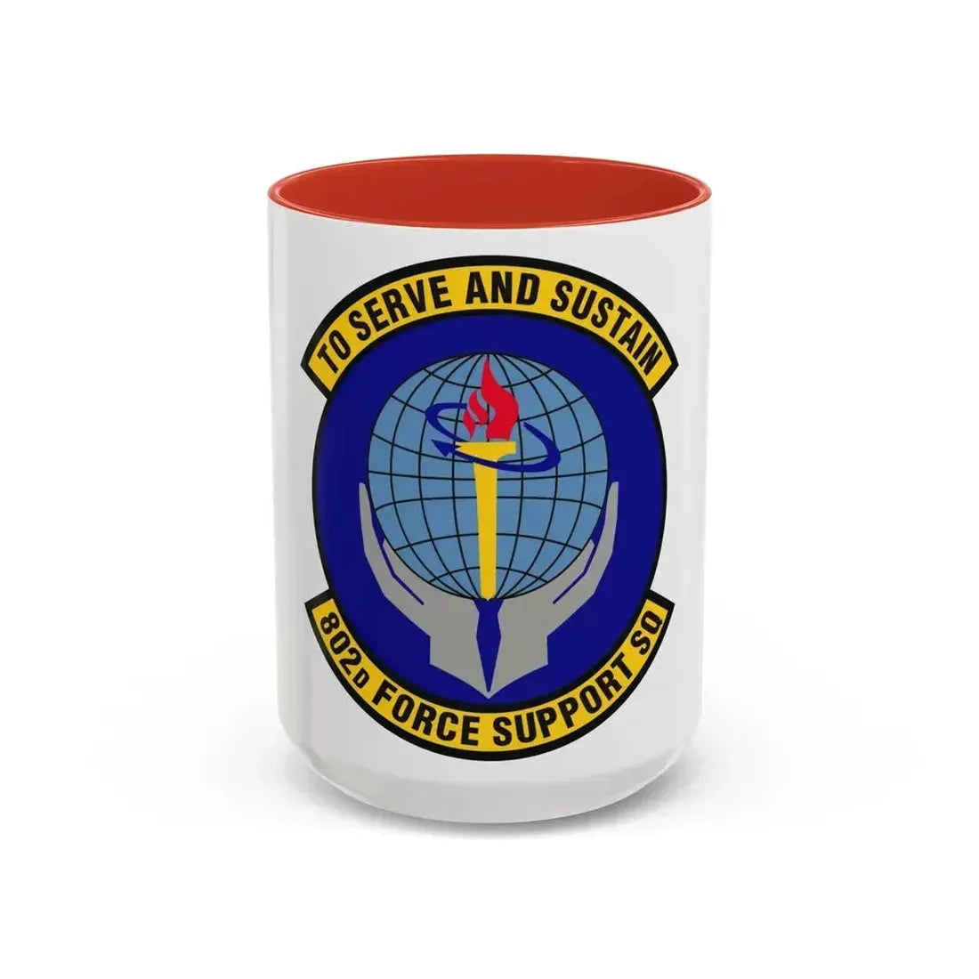802d Force Support Squadron (U.S. Air Force) Accent Coffee Mug 15oz Red - Go Mug Yourself
