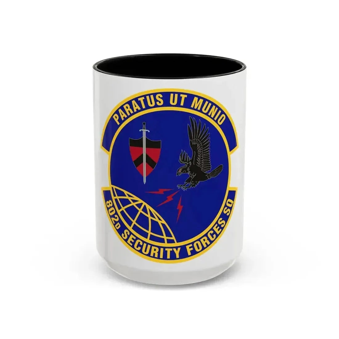 802d Security Forces Squadron (U.S. Air Force) Accent Coffee Mug 15oz Black - Go Mug Yourself