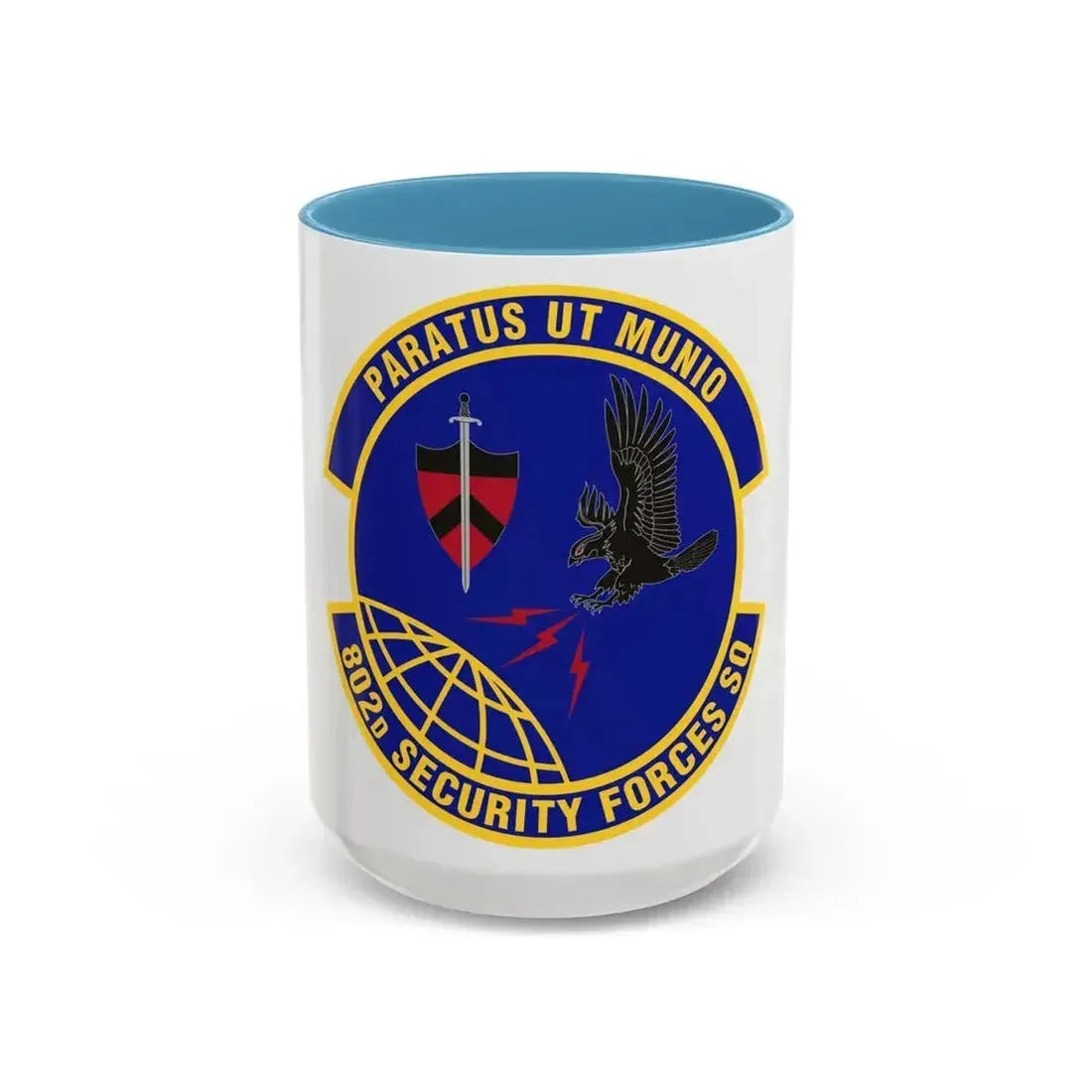 802d Security Forces Squadron (U.S. Air Force) Accent Coffee Mug 15oz Light Blue - Go Mug Yourself
