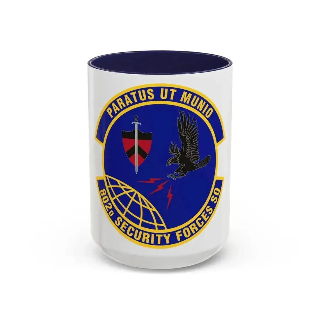 802d Security Forces Squadron (U.S. Air Force) Accent Coffee Mug 15oz Navy - Go Mug Yourself
