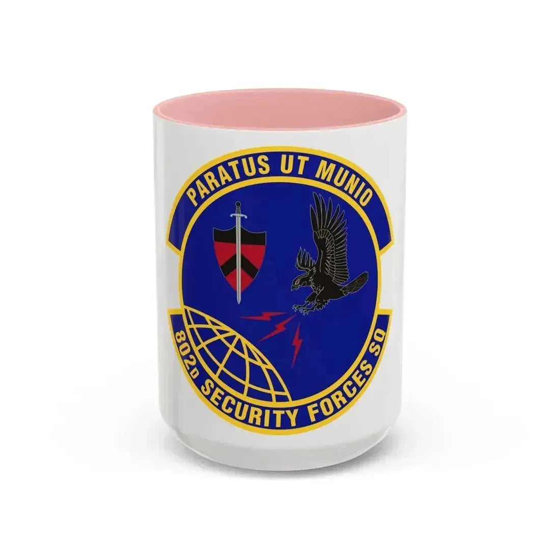 802d Security Forces Squadron (U.S. Air Force) Accent Coffee Mug 15oz Pink - Go Mug Yourself