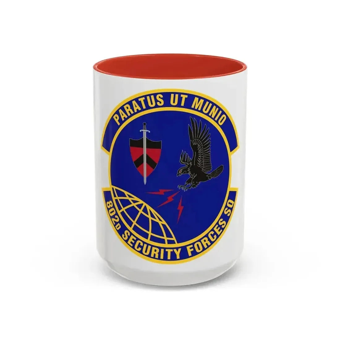 802d Security Forces Squadron (U.S. Air Force) Accent Coffee Mug 15oz Red - Go Mug Yourself