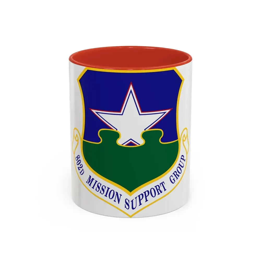 802nd Mission Support Group (U.S. Air Force) Accent Coffee Mug 11oz Red - Go Mug Yourself