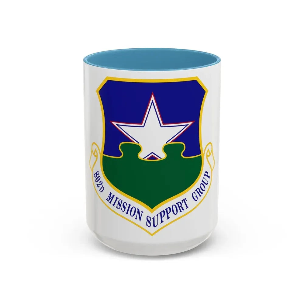 802nd Mission Support Group (U.S. Air Force) Accent Coffee Mug 15oz Light Blue - Go Mug Yourself