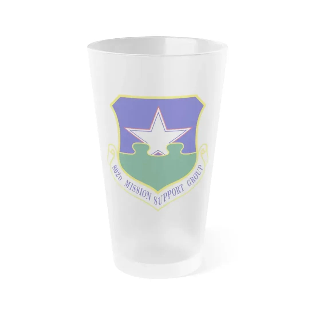 802nd Mission Support Group (U.S. Air Force) Frosted Pint Glass 16oz 16oz Frosted - Go Mug Yourself