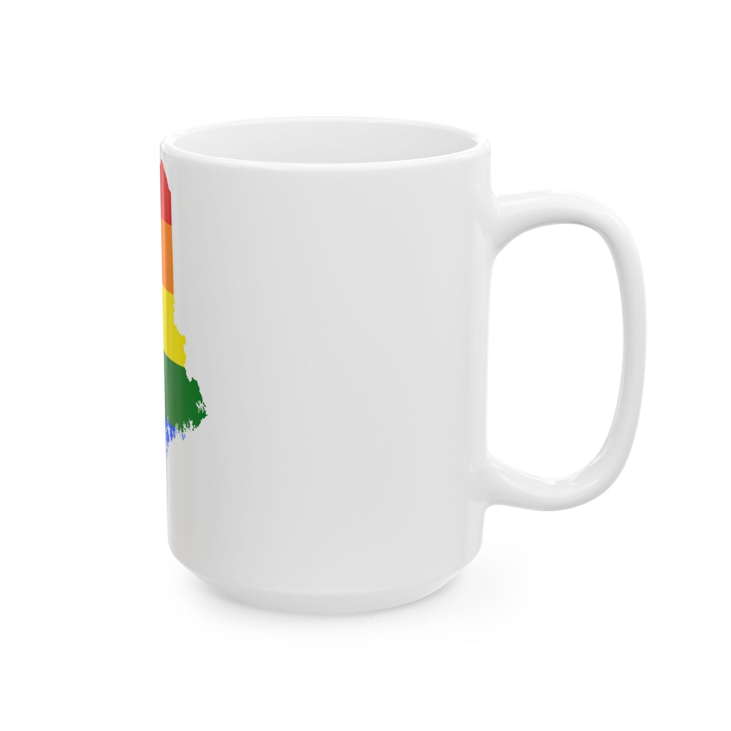LGBT flag map of Maine (United States) White Coffee Mug