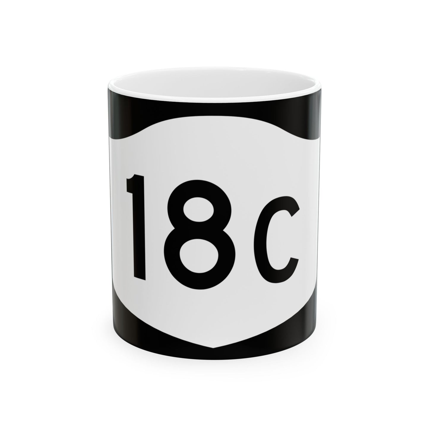 NY-18C (New York) (Road Sign) White Coffee Mug