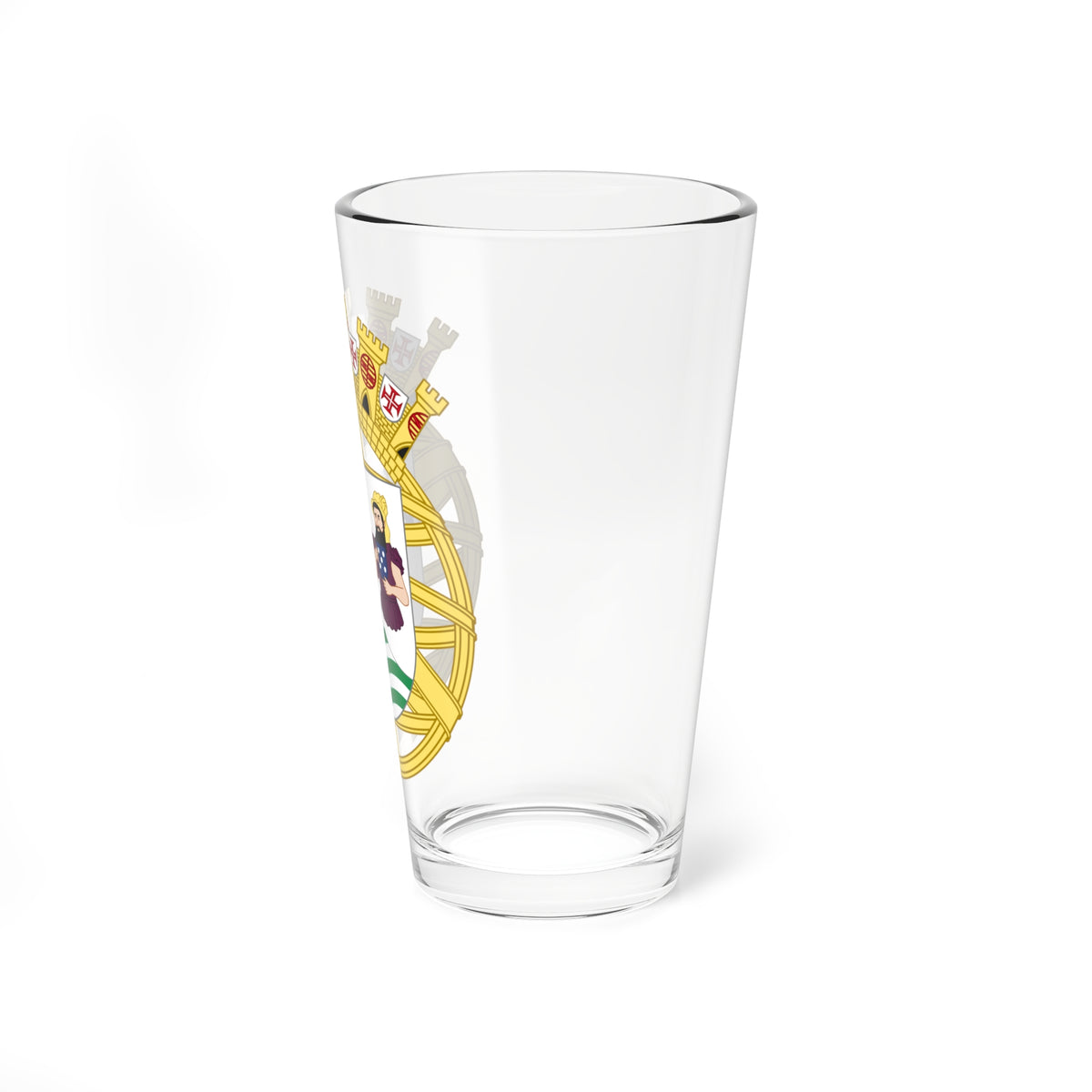 Provisional coat of arms of Portuguese India 1934 (India) (Coat of Arms) Pint Glass 16oz