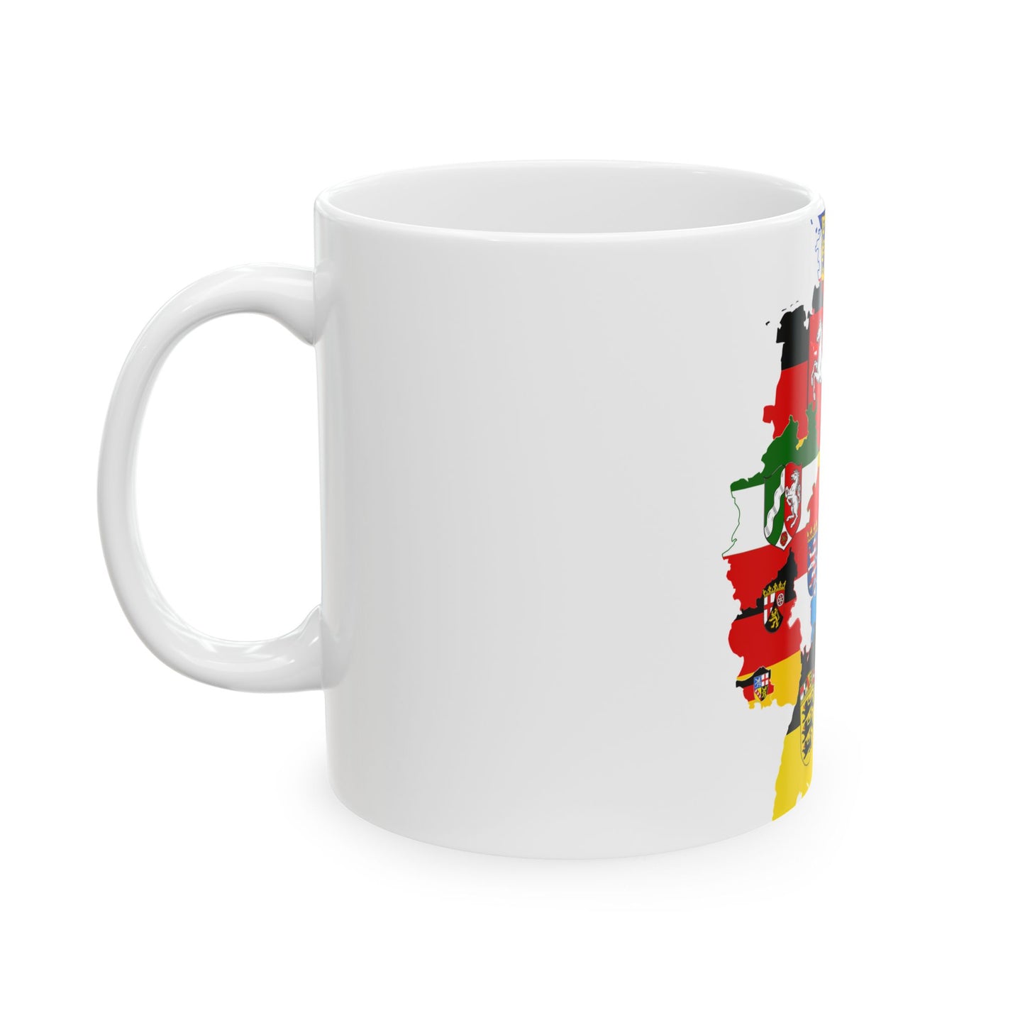 Flag-map of Germany subdivisions (Germany) White Coffee Mug