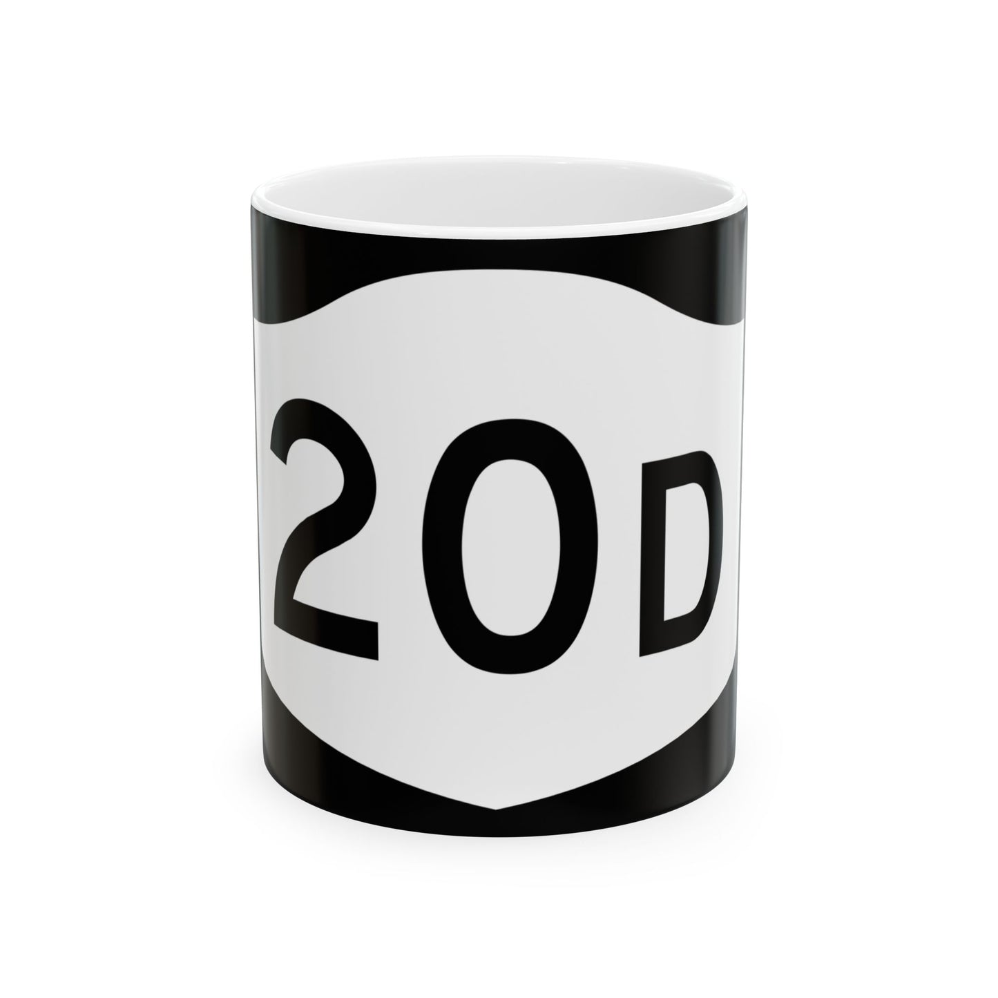 NY-20D (New York) (Road Sign) White Coffee Mug
