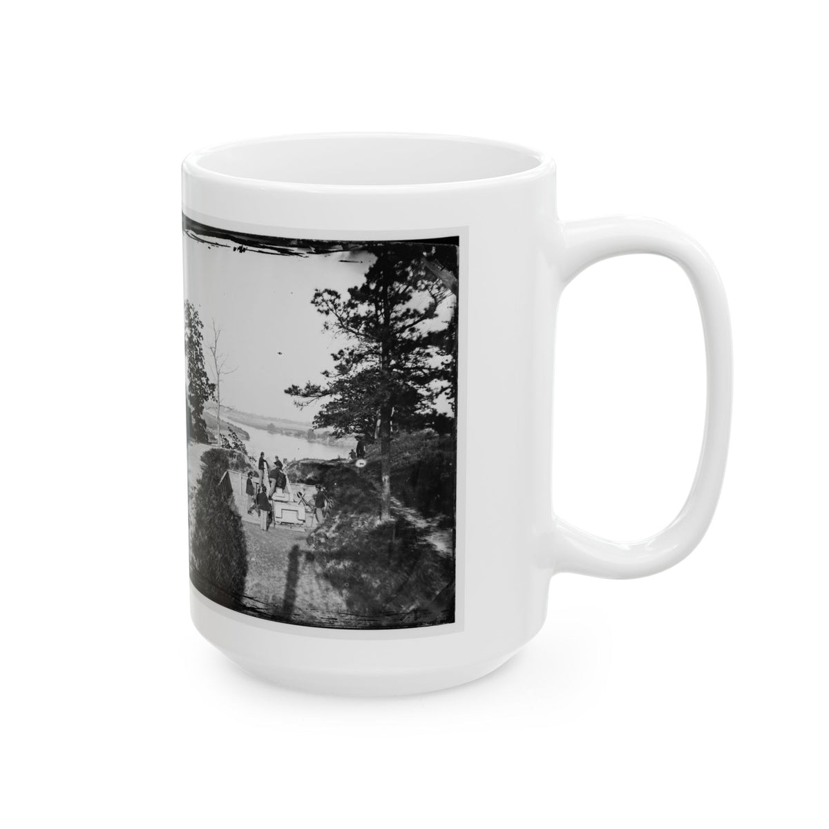 James River, Va. Confederate Gun In Battery Brooks (U.S. Civil War) White Coffee Mug