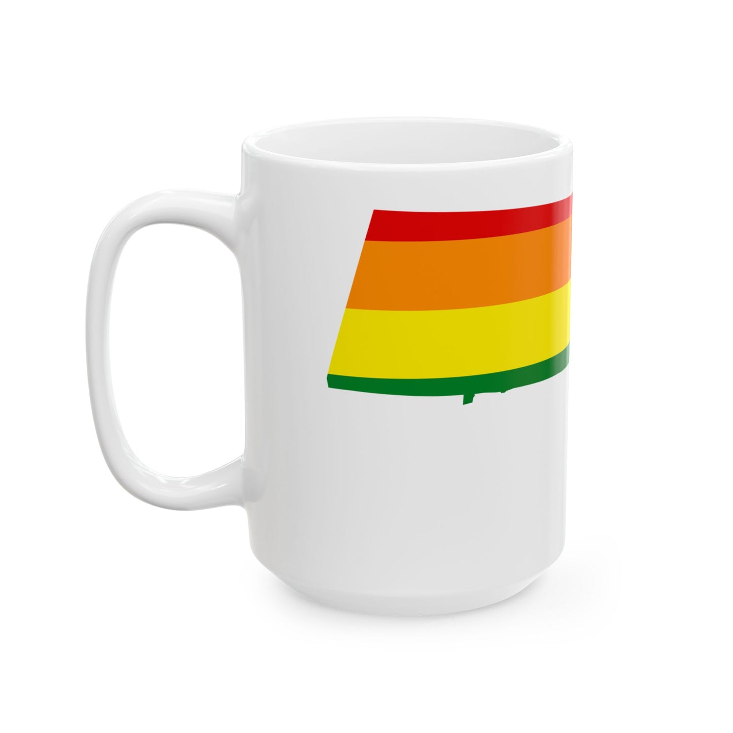 LGBT flag map of Massachusetts (United States) White Coffee Mug