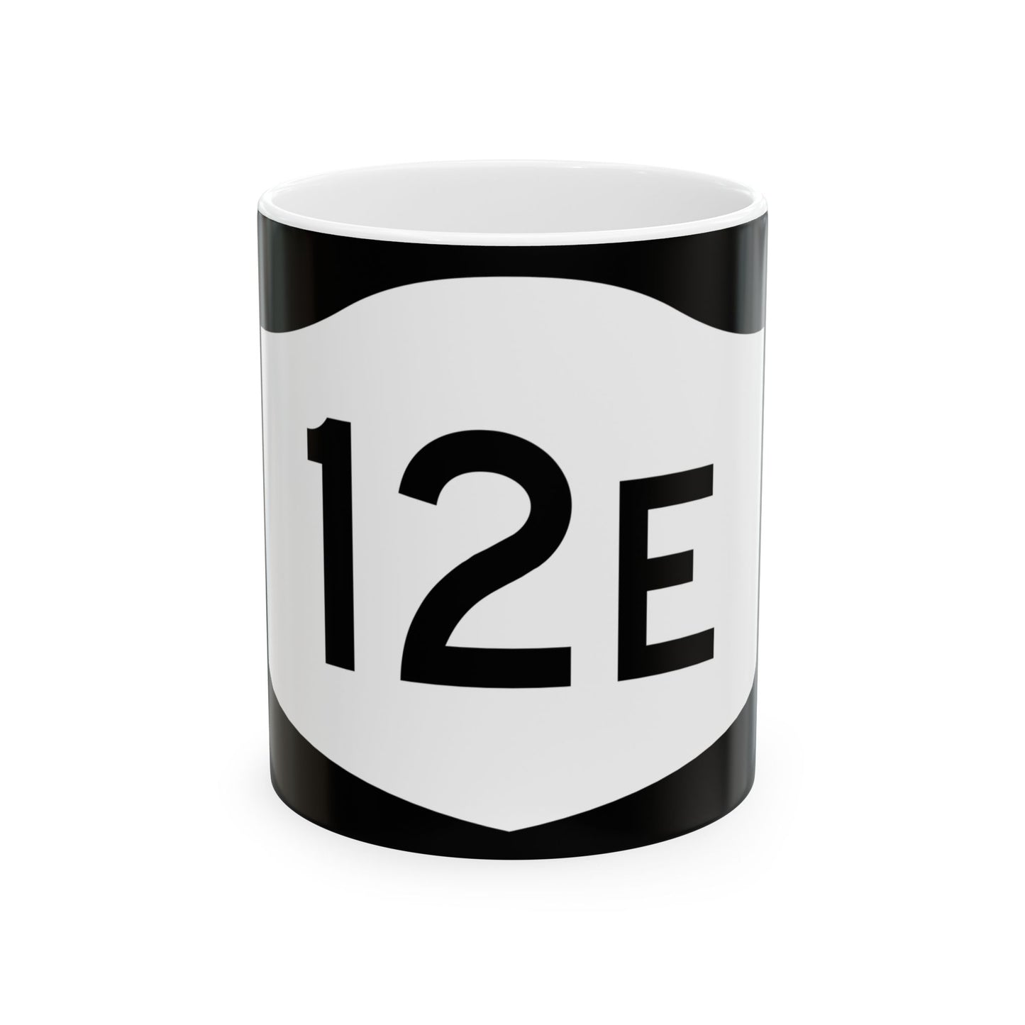 NY-12E (New York) (Road Sign) White Coffee Mug