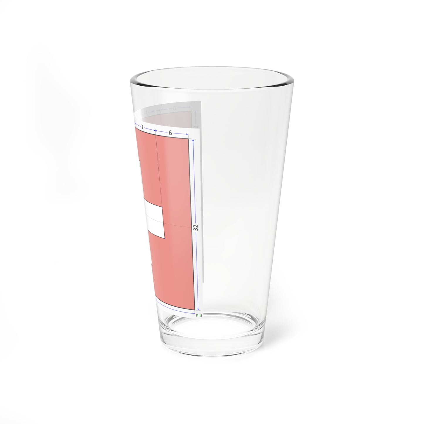 Flag of Switzerland construction sheet (Switzerland) Pint Glass 16oz