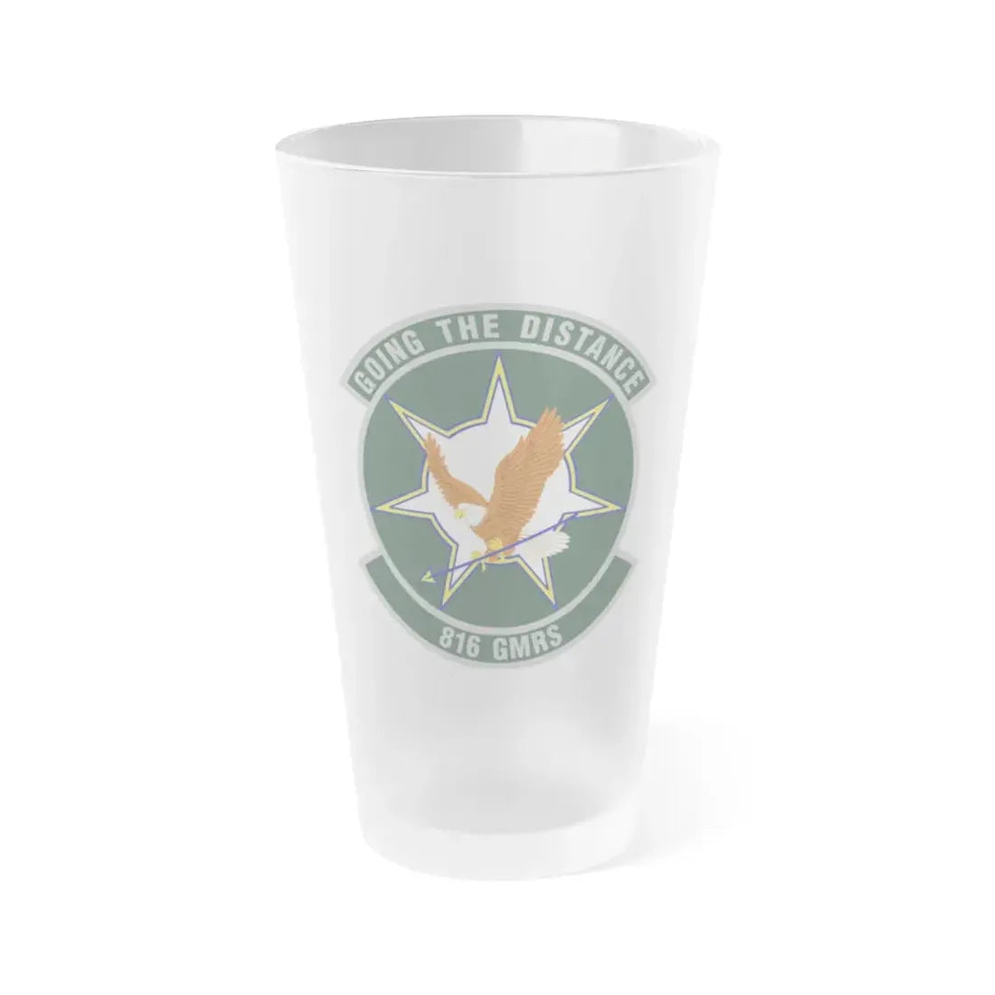 816th Global Mobility Readiness Squadron (U.S. Air Force) Frosted Pint Glass 16oz 16oz Frosted - Go Mug Yourself