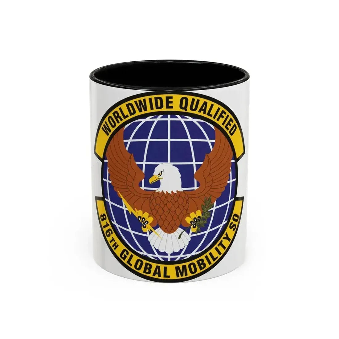 816th Global Mobility Squadron (U.S. Air Force) Accent Coffee Mug 11oz Black - Go Mug Yourself