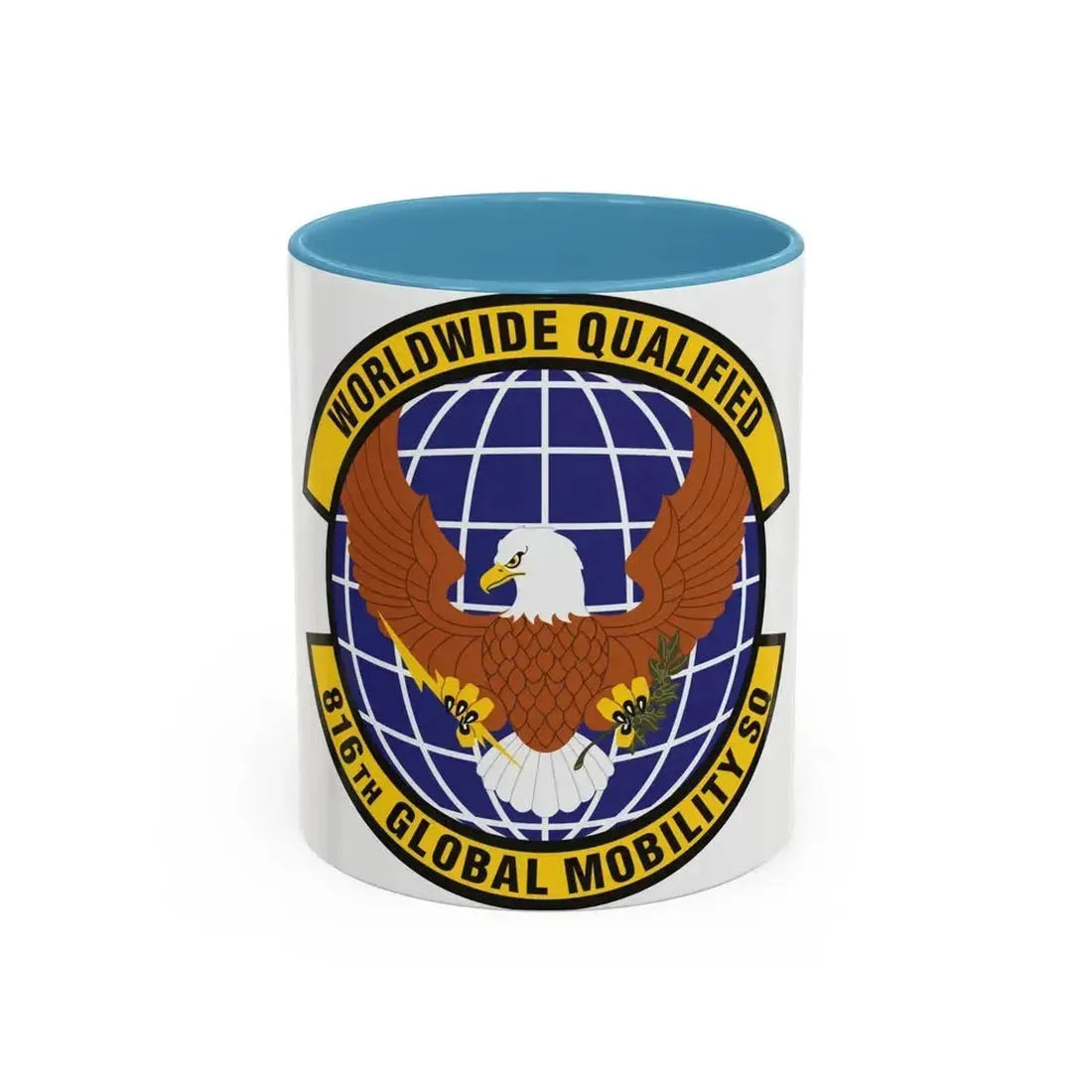 816th Global Mobility Squadron (U.S. Air Force) Accent Coffee Mug 11oz Light Blue - Go Mug Yourself