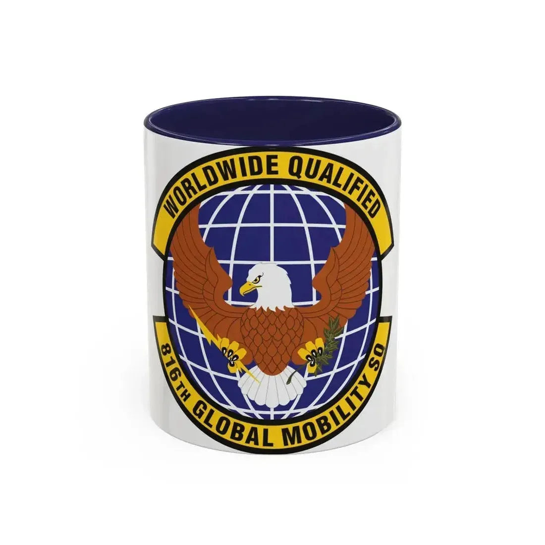 816th Global Mobility Squadron (U.S. Air Force) Accent Coffee Mug 11oz Navy - Go Mug Yourself