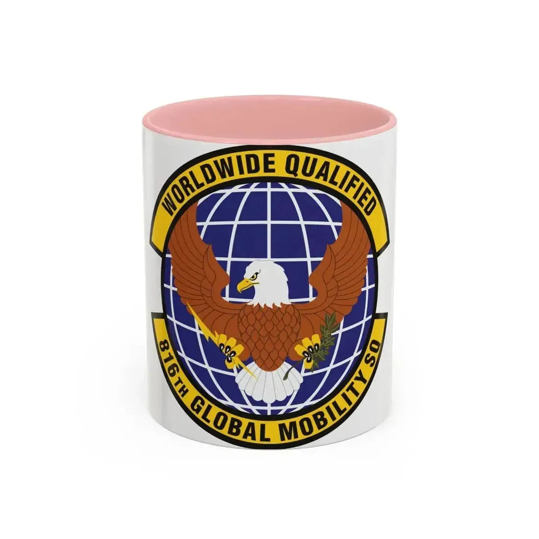 816th Global Mobility Squadron (U.S. Air Force) Accent Coffee Mug 11oz Pink - Go Mug Yourself