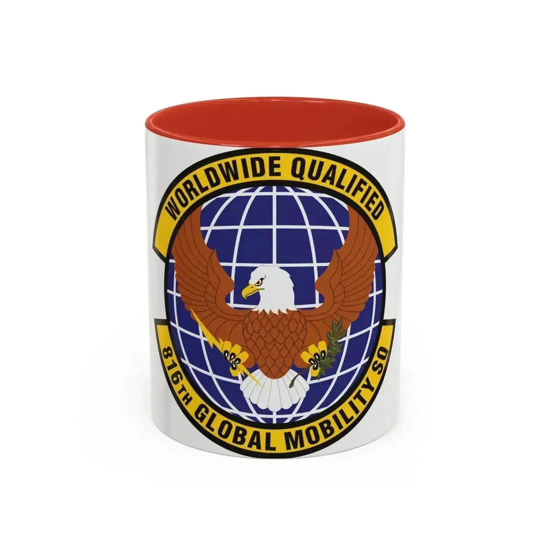 816th Global Mobility Squadron (U.S. Air Force) Accent Coffee Mug 11oz Red - Go Mug Yourself