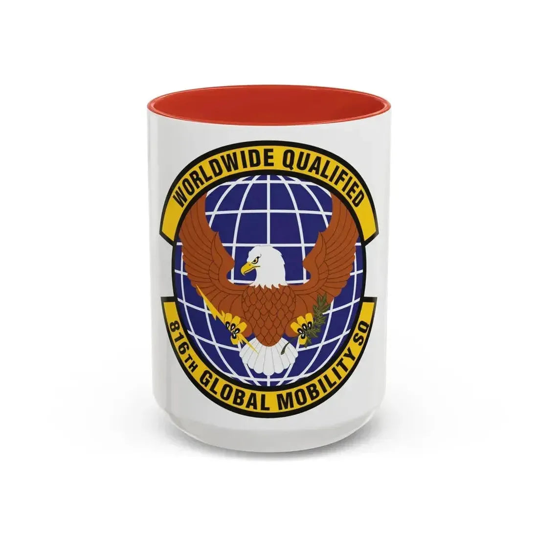 816th Global Mobility Squadron (U.S. Air Force) Accent Coffee Mug 15oz Red - Go Mug Yourself