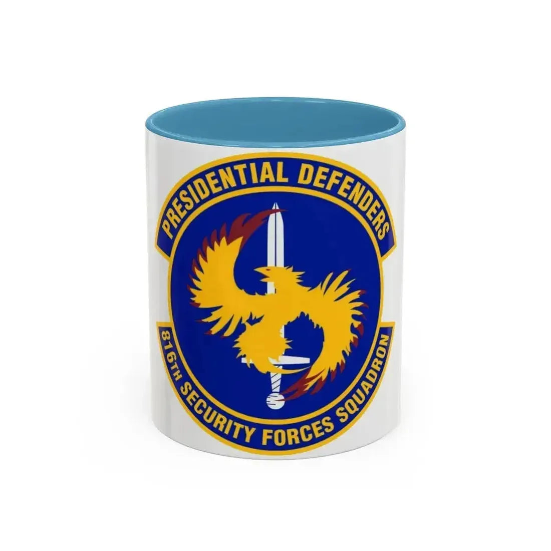 816th Security Forces Squadron (U.S. Air Force) Accent Coffee Mug 11oz Light Blue - Go Mug Yourself