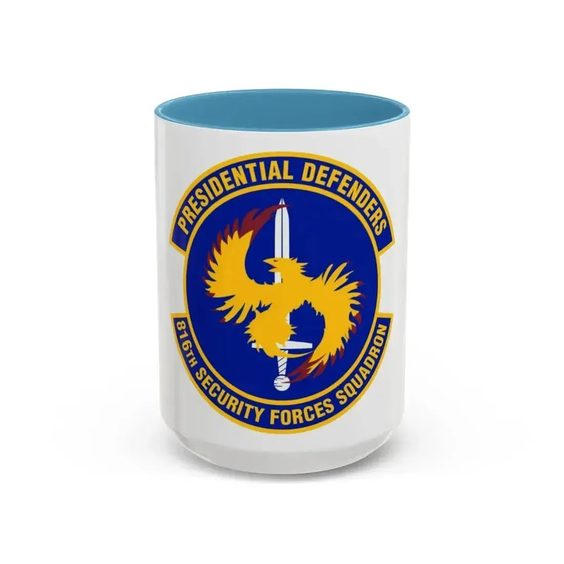 816th Security Forces Squadron (U.S. Air Force) Accent Coffee Mug 15oz Light Blue - Go Mug Yourself