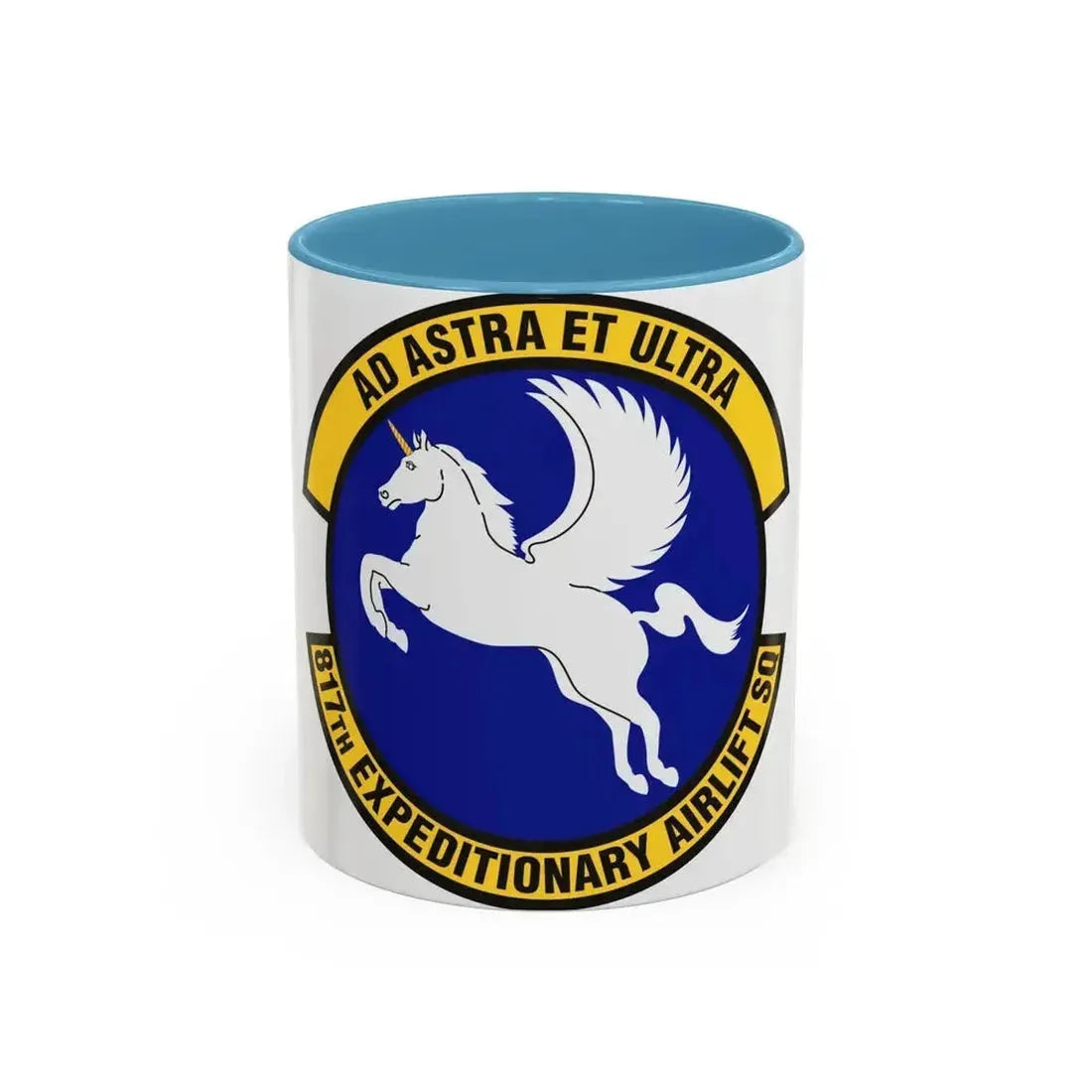 817th Expeditionary Airlift Squadron (U.S. Air Force) Accent Coffee Mug 11oz Light Blue - Go Mug Yourself