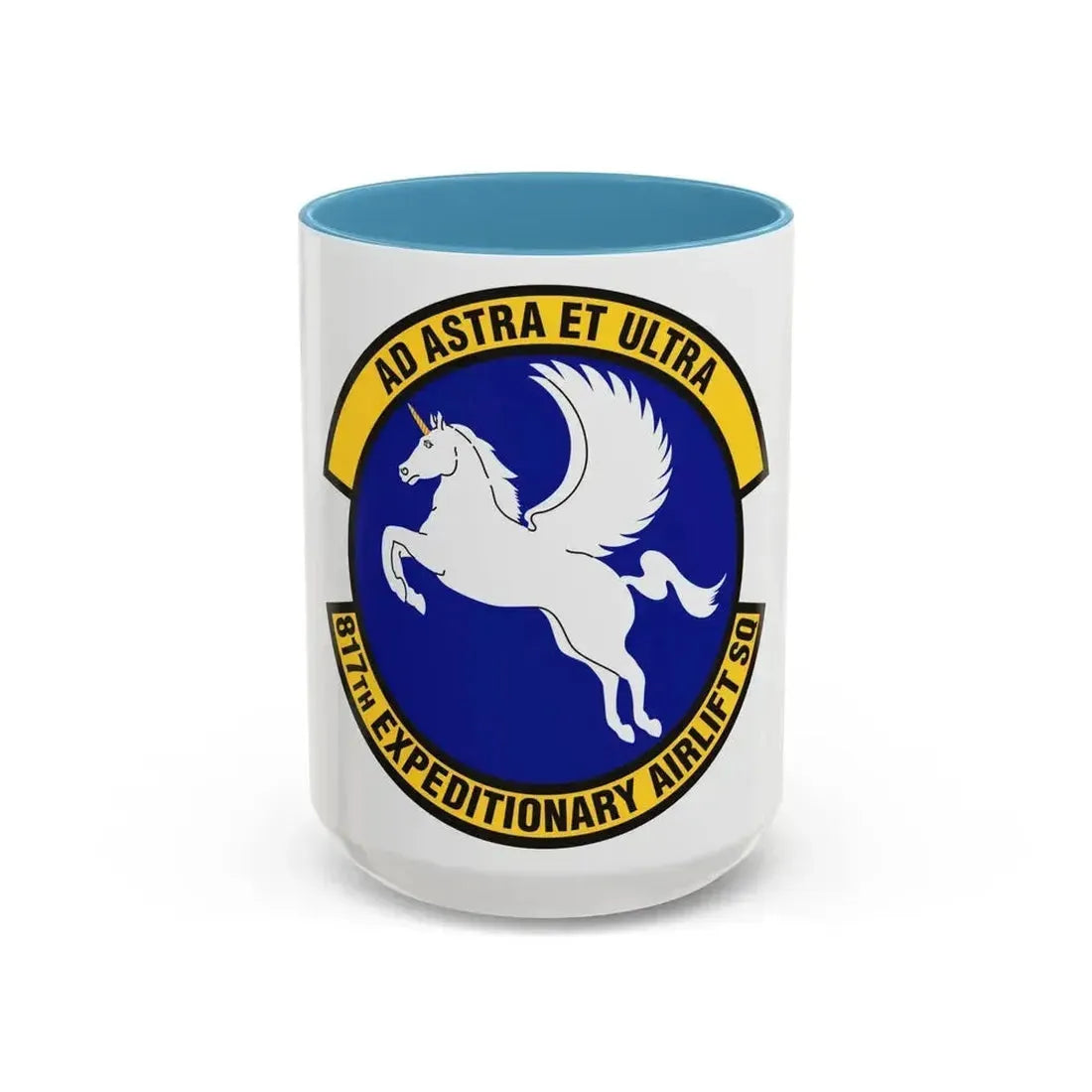 817th Expeditionary Airlift Squadron (U.S. Air Force) Accent Coffee Mug 15oz Light Blue - Go Mug Yourself
