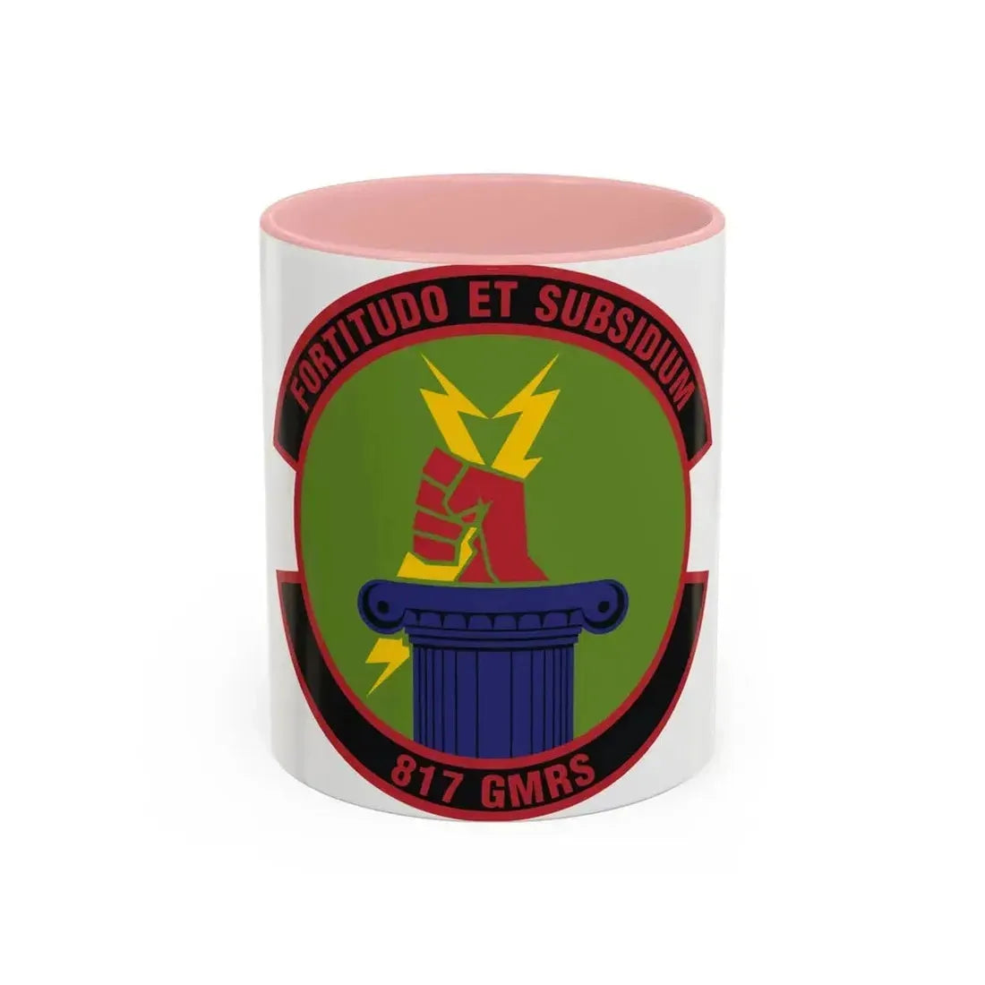 817th Global Mobility Readiness Squadron (U.S. Air Force) Accent Coffee Mug 11oz Pink - Go Mug Yourself
