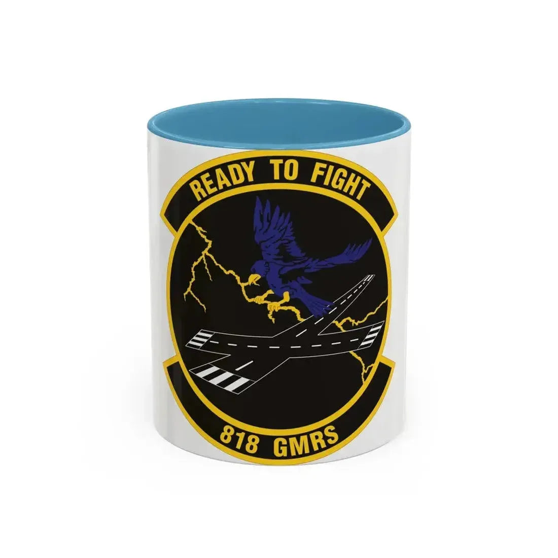 818th Global Mobility Readiness Squadron (U.S. Air Force) Accent Coffee Mug 11oz Light Blue - Go Mug Yourself