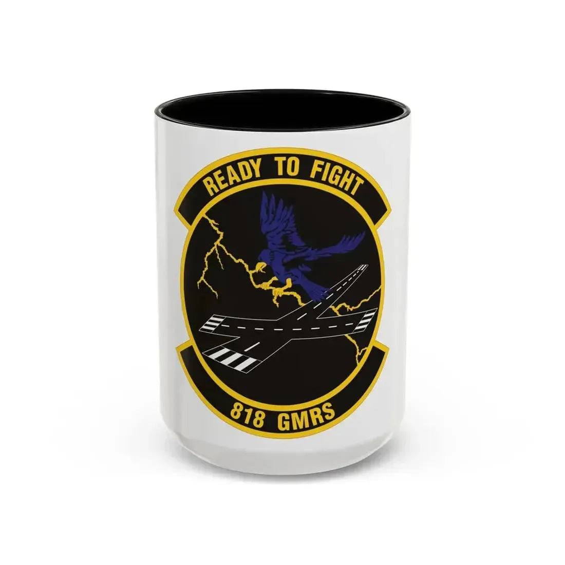 818th Global Mobility Readiness Squadron (U.S. Air Force) Accent Coffee Mug 15oz Black - Go Mug Yourself