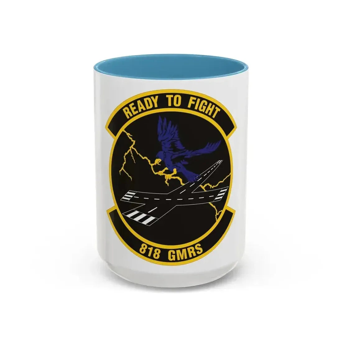 818th Global Mobility Readiness Squadron (U.S. Air Force) Accent Coffee Mug 15oz Light Blue - Go Mug Yourself